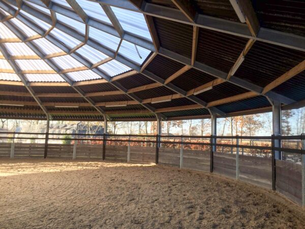 Lodge-circular roof-with light panels